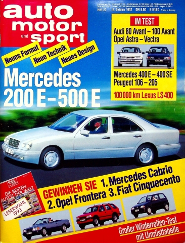 Deckblatt Auto Motor und Sport (22/1992)
